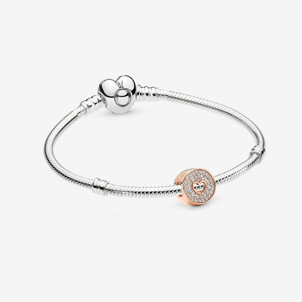 PANDORA S925 ALE Pavé  &  Heart Anniversary Charm